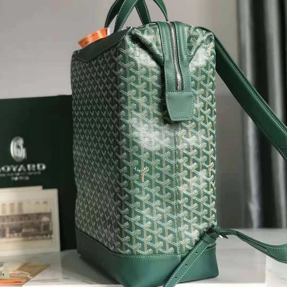 Goyard Sac A Dos Cisalpin in Goyardine Canvas & Chevroches Calfskin for Women in Green Goyard Sac A Dos Cisalpin in Goyardine Canvas & Chevroches Calfskin for Women in Green