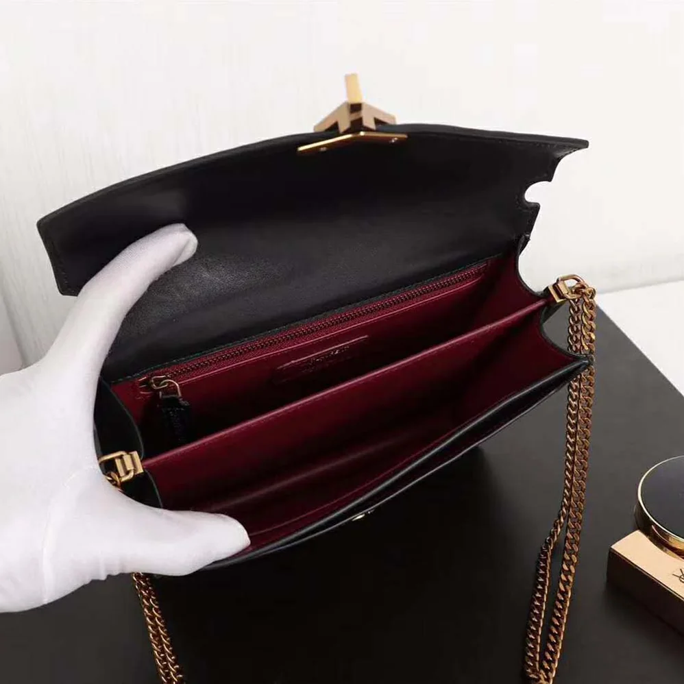 Saint Laurent YSL Cassandra Monogram Clasp Bag Smooth for Women in Black