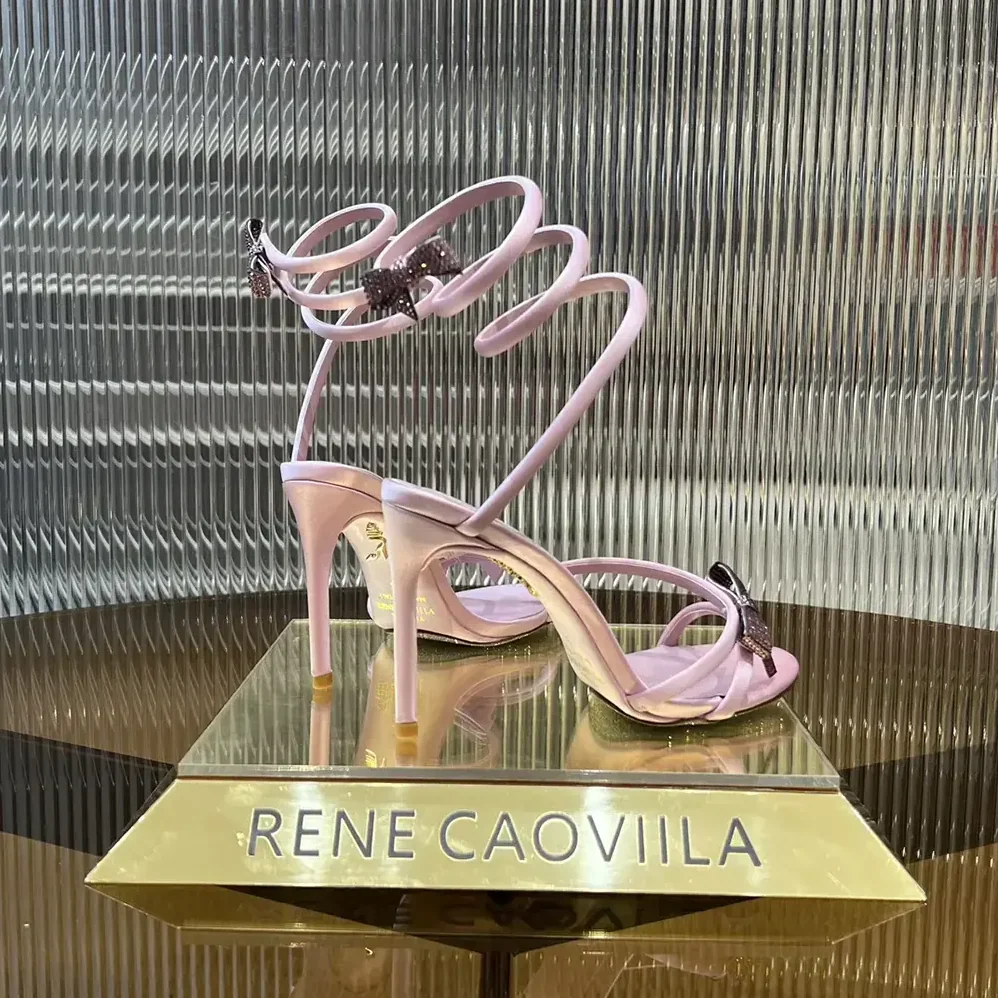 Rene Caovilla Cleo Mauve Sandal with Bows 105 for Women Rene Caovilla Cleo Mauve Sandal with Bows 105 for Women
