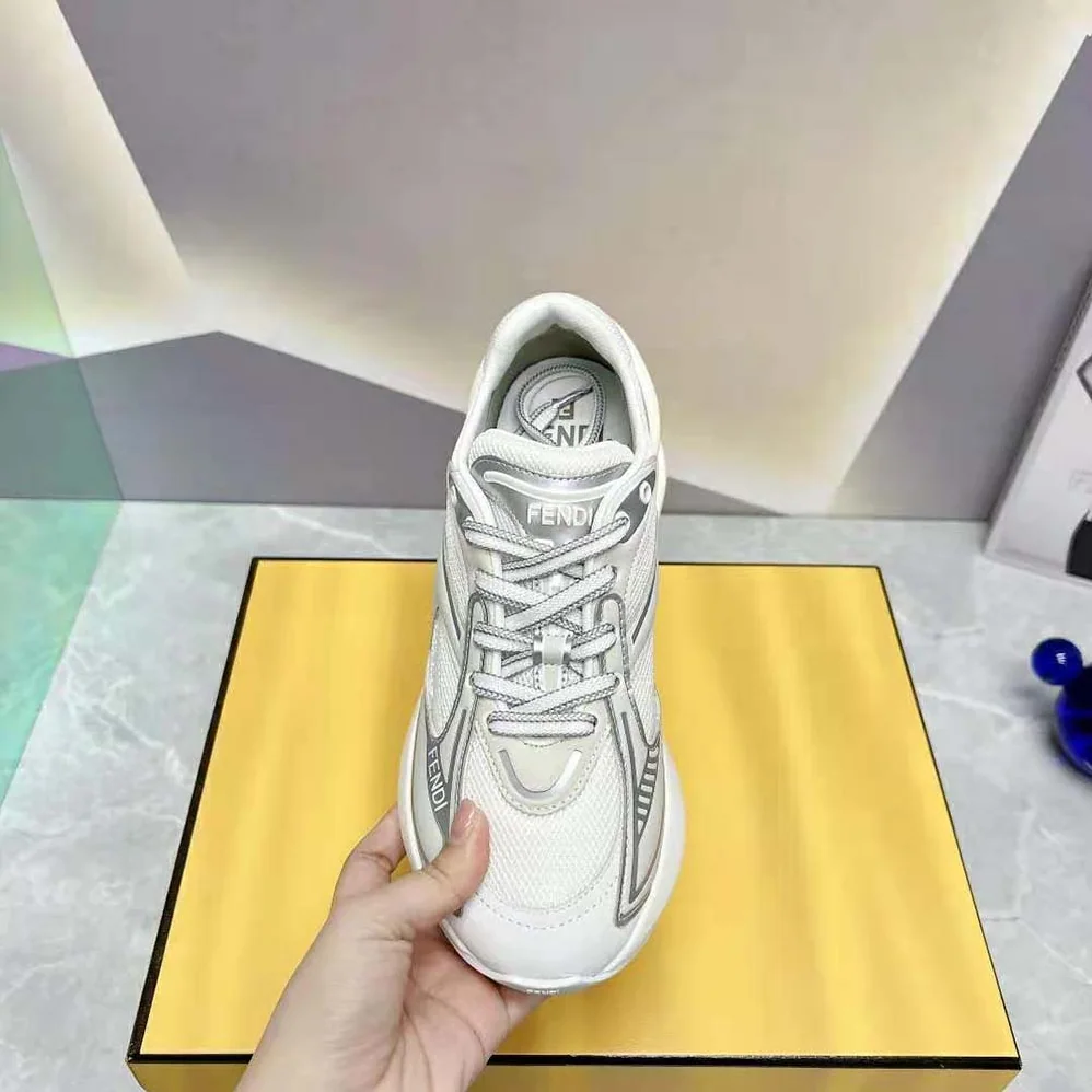 Fendi First 1 White Fabric Running Shoes for Women
