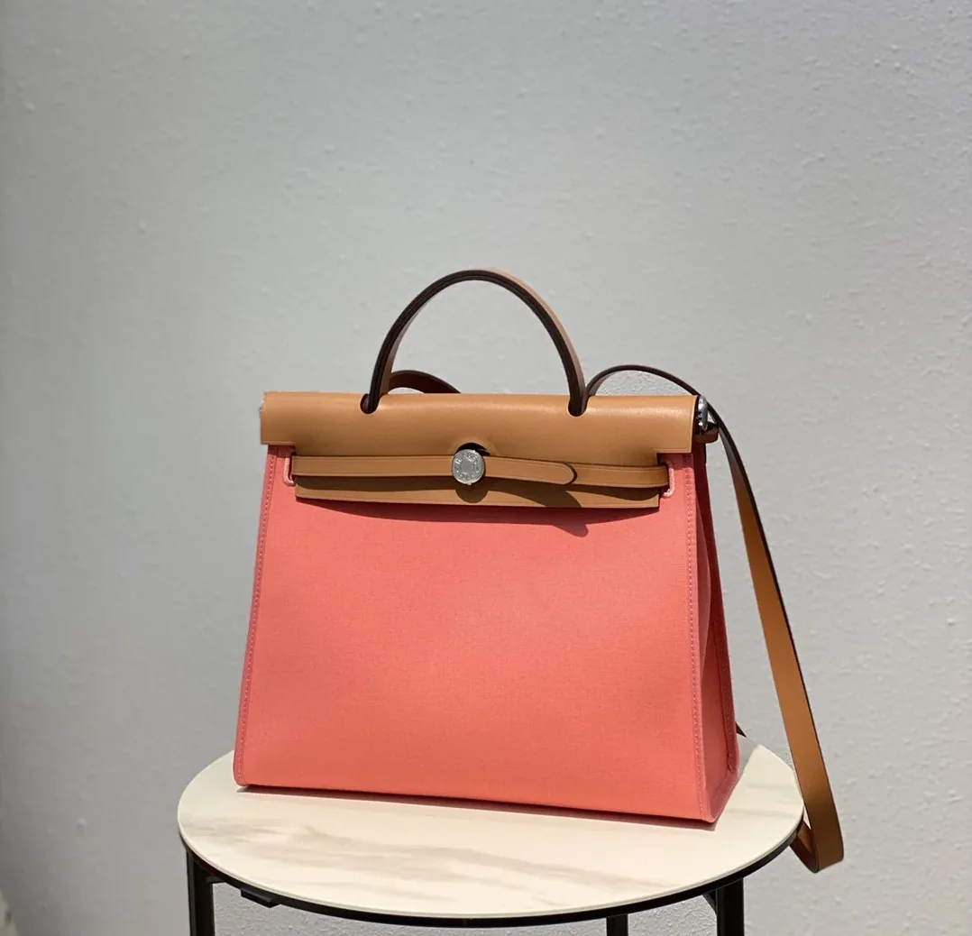 Hermes Herbag Zip Bag Pink, Silver Toned Hardware Bag Hermes Herbag Zip Bag Pink, Silver Toned Hardware Bag
