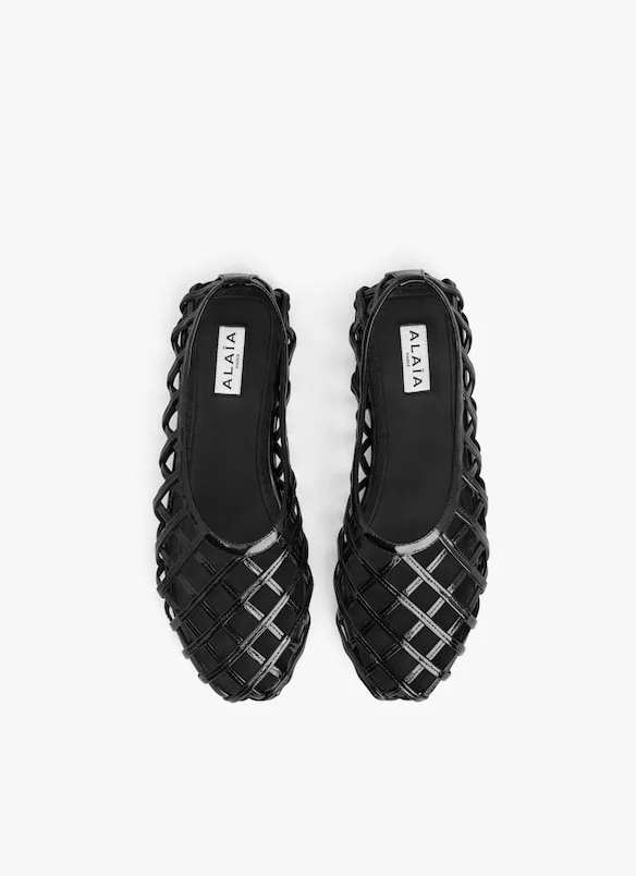 Alaia Case Ballet Flats In Black Patent - AA3A045CK212 - 999