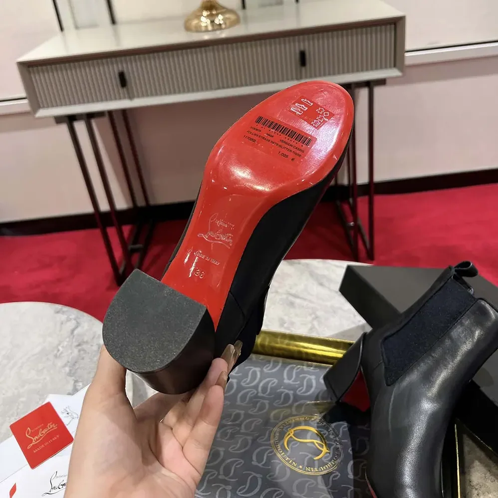 Christian Louboutin Turelastic 85 mm Low Boots Calf Leather for Women in Black