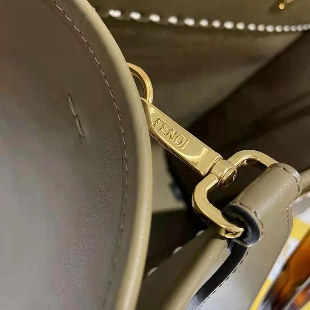 Fendi Sunshine Medium Gray Leather and Elaphe Shopper for Women