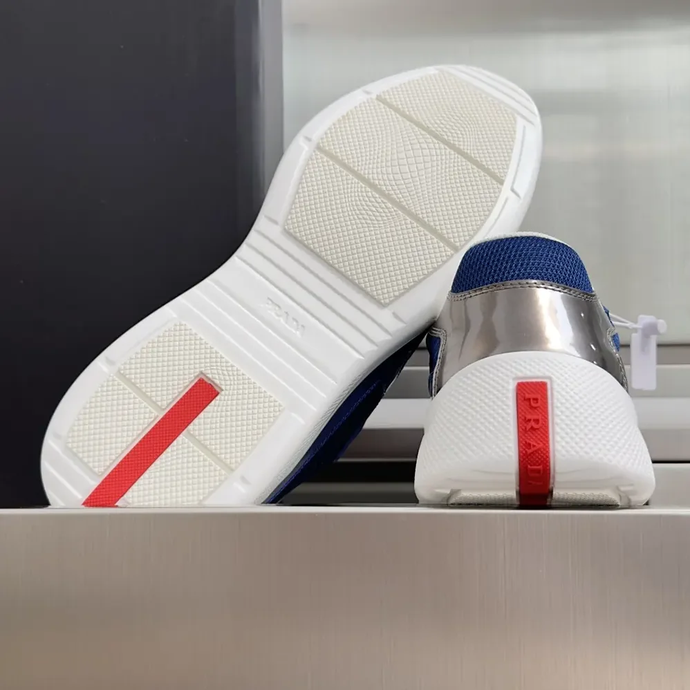 Prada Patent Leather And Technical Fabric Prada America'S Cup Sneakers for Unisex in Navy
