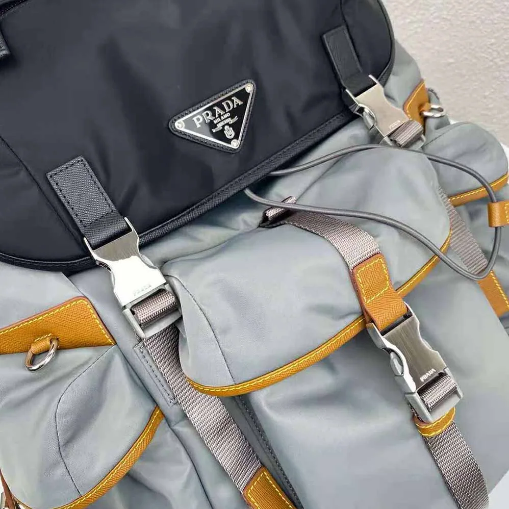 Prada Technical Fabric Nylon Backpack for Men in Silver Prada Technical Fabric Nylon Backpack for Men in Silver