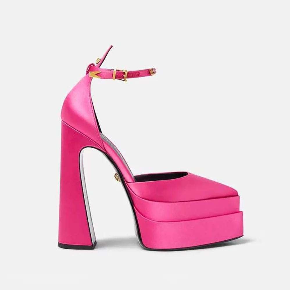 Versace Aevitas Pointy Platform Pumps in 16cm Heel Height for Women in Pink Versace Aevitas Pointy Platform Pumps in 16cm Heel Height for Women in Pink