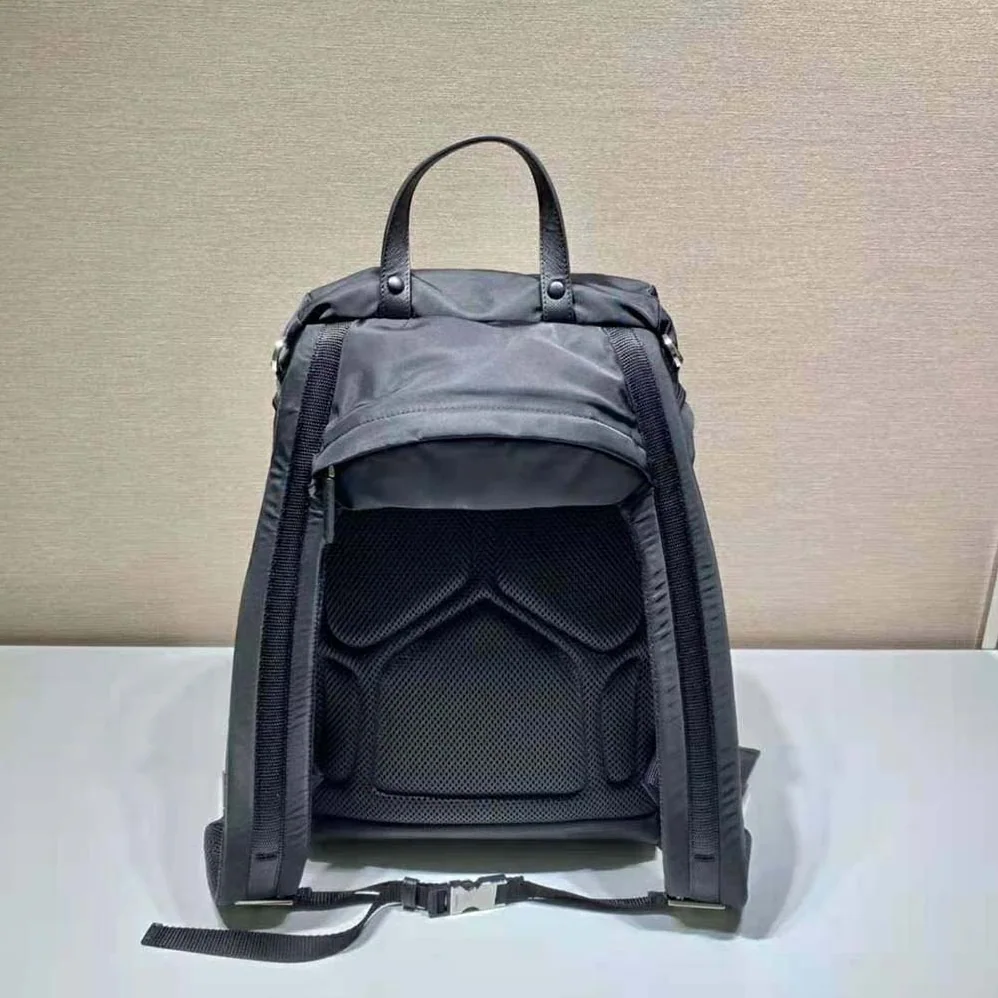 Prada Re-Nylon and Saffiano Leather Backpack with Hood for Men Prada Re-Nylon and Saffiano Leather Backpack with Hood for Men