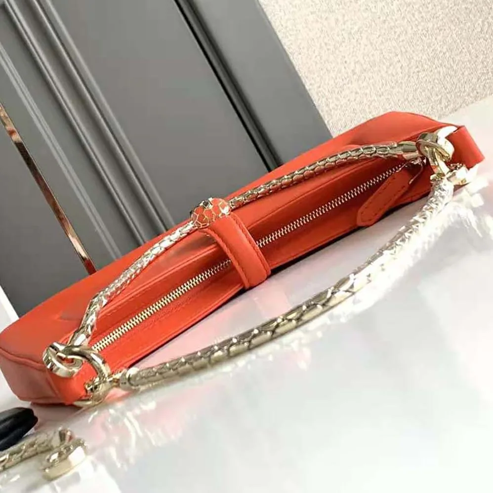 Bvlgari Serpenti Baia Small Shoulder Bag in Calf Leather for Women in Orange Bvlgari Serpenti Baia Small Shoulder Bag in Calf Leather for Women in Orange