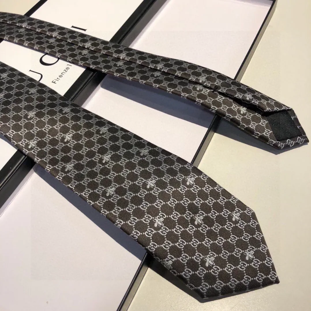Gucci GG Bees Silk Tie Black GG for Men