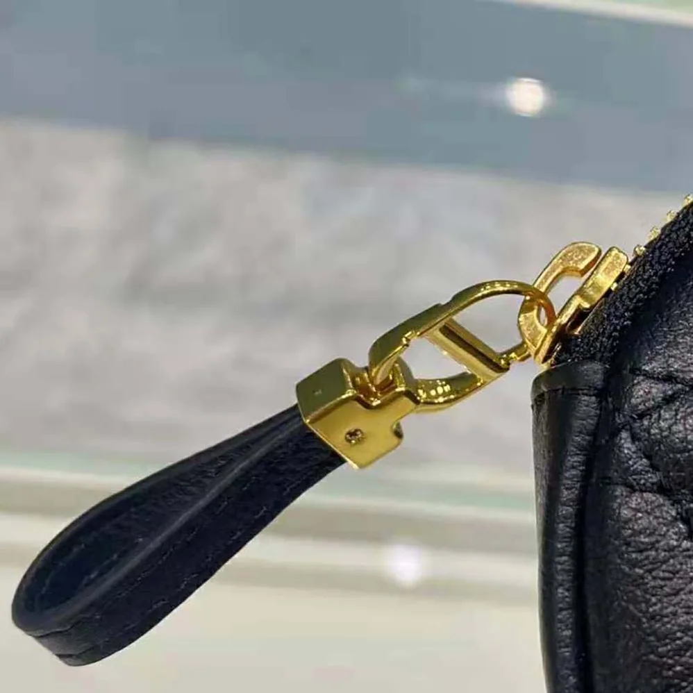 Dior Detachable Dior Caro Round Coin Purse for Women in Black Dior Detachable Dior Caro Round Coin Purse for Women in Black