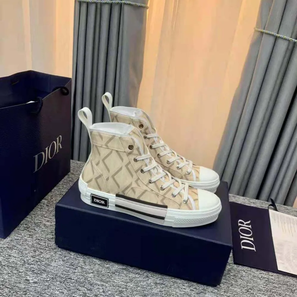 Dior B23 High-Top Sneaker Natural CD Diamond Canvas for Unisex