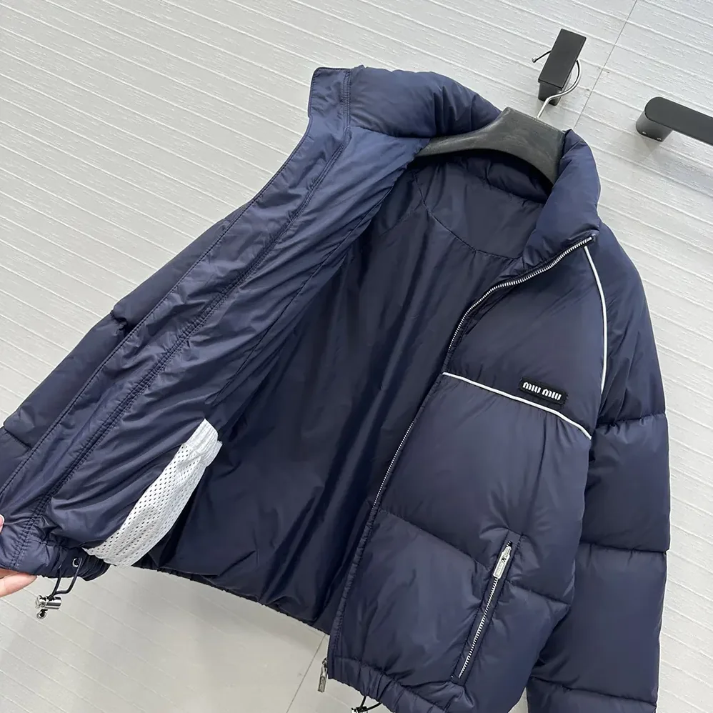 Miu Miu Technical Pongé Down Jacket for Women Miu Miu Technical Pongé Down Jacket for Women
