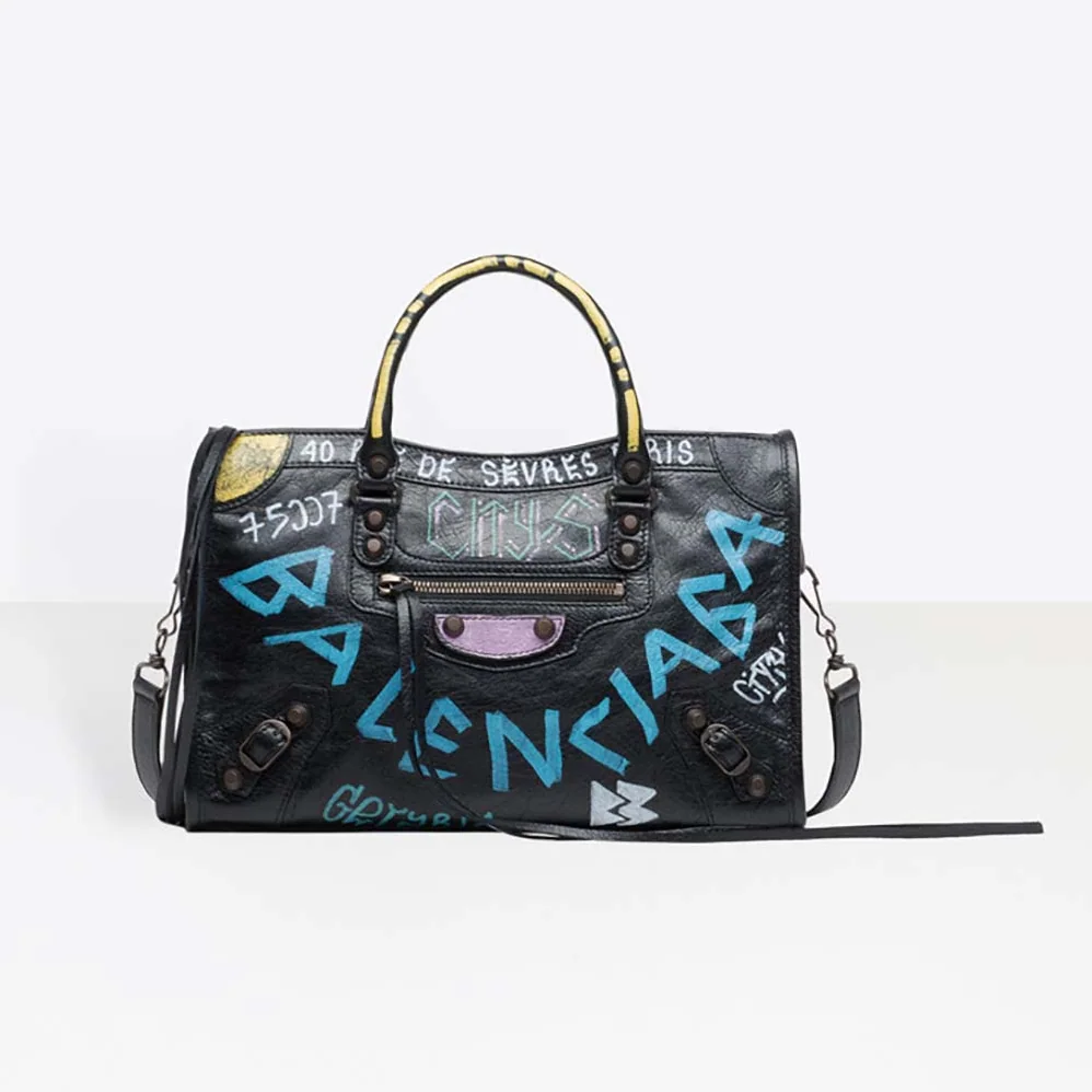 Balenciaga Classic City S Graffiti Small Should Bag in Lambskin for Women Balenciaga Classic City S Graffiti Small Should Bag in Lambskin for Women