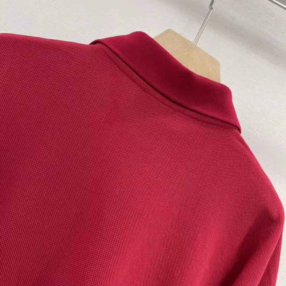 Saint Laurent YSL Cropped Polo Shirt in Cotton Piqué for Women in Red Saint Laurent YSL Cropped Polo Shirt in Cotton Piqué for Women in Red