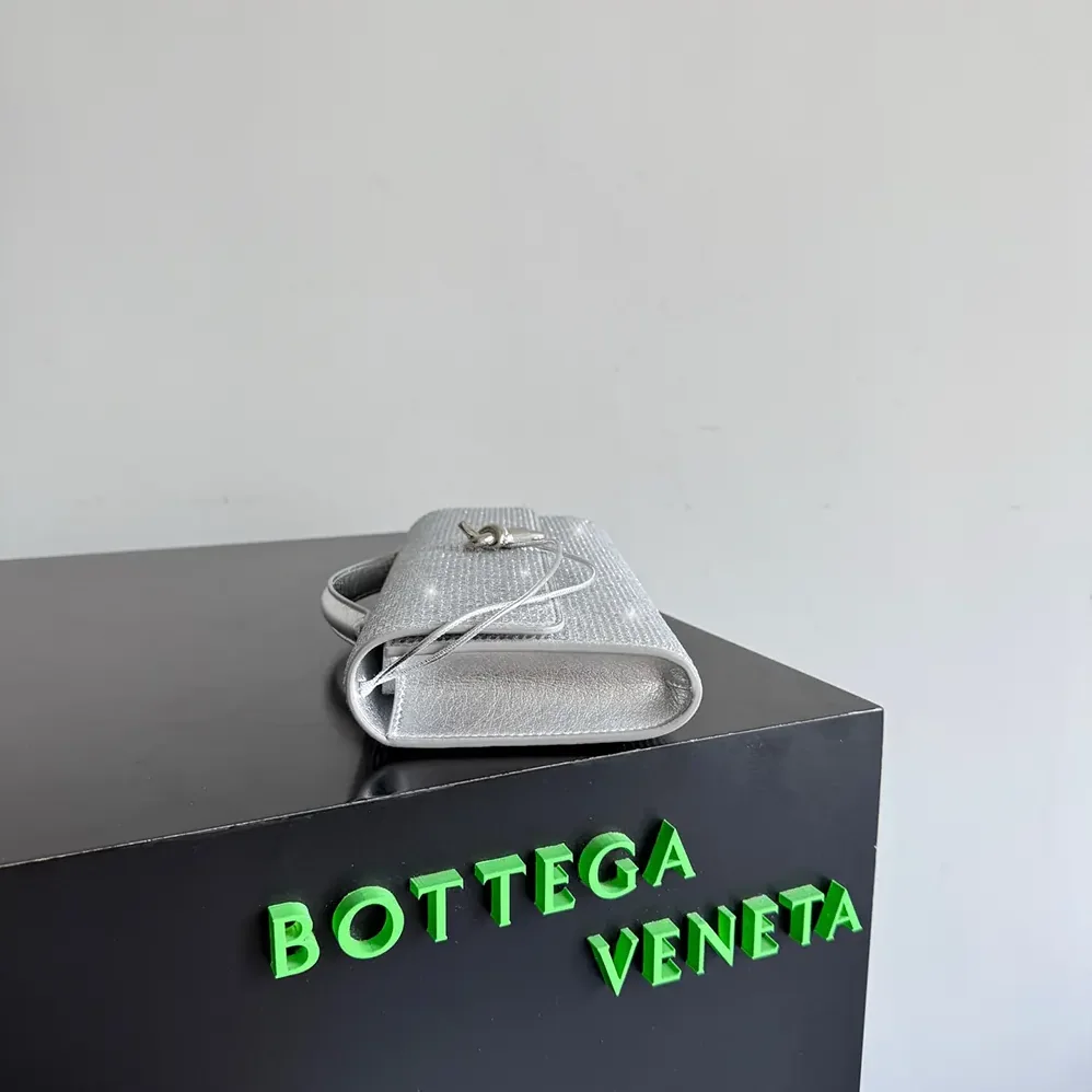 Bottega Veneta Andiamo Clutch for Women in Silver