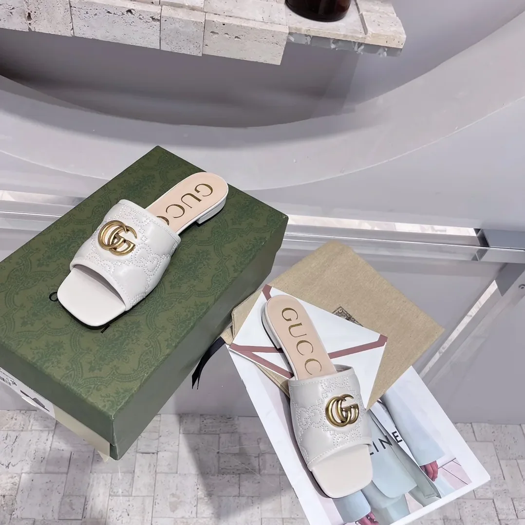 Gucci Slide Sandal With Double G White for Women