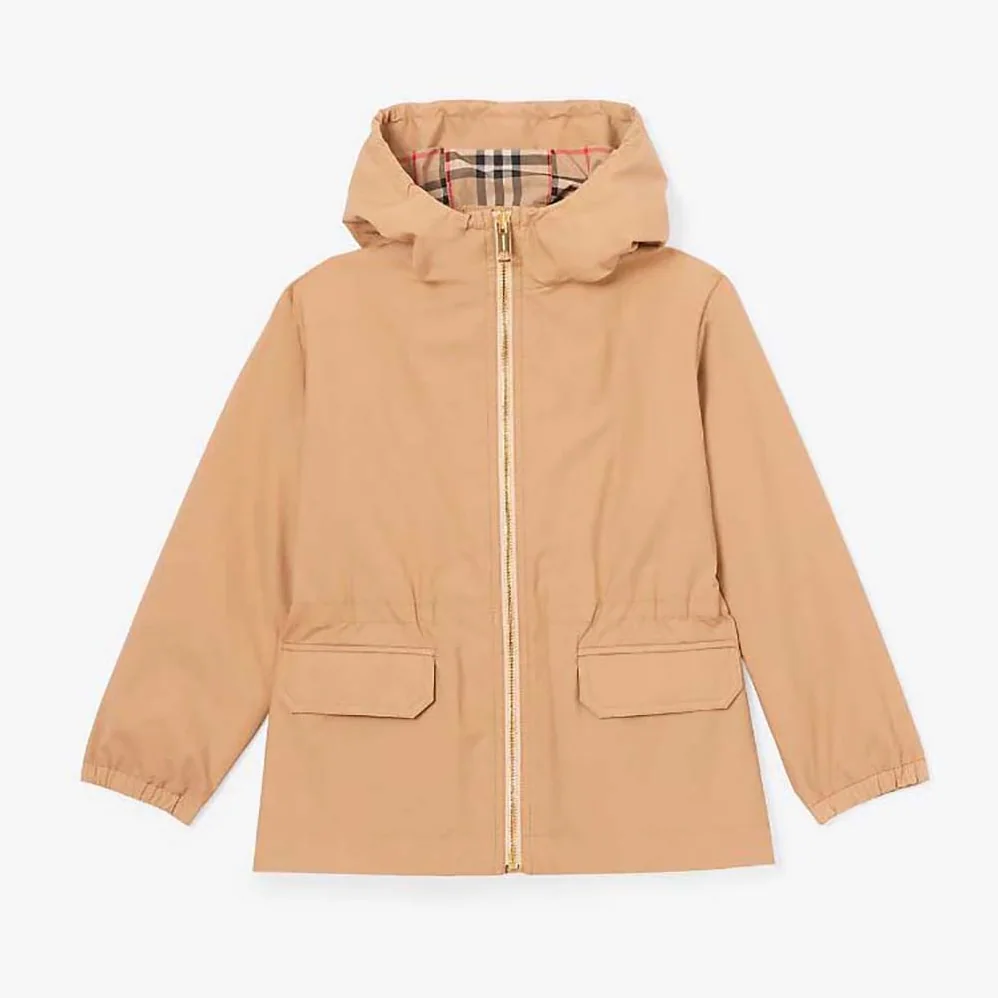 Burberry Kids' Vintage Check in lined Cotton Hooded Jacket
