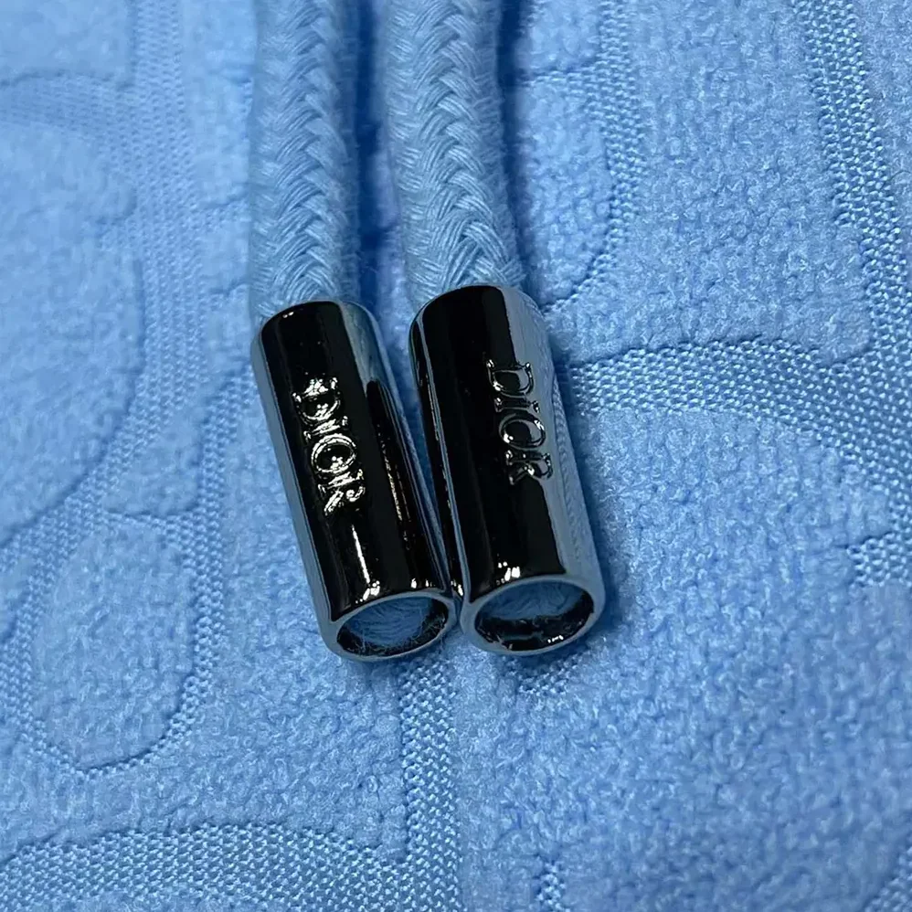 Dior Oblique Relaxed-Fit Hooded Sweatshirt Blue Terry Cotton Jacquard for Men