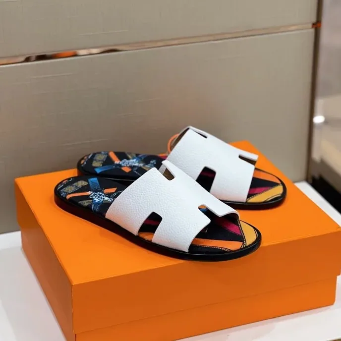 Hermes Izmir Sandals White in Multicolor Hermes Izmir Sandals White in Multicolor