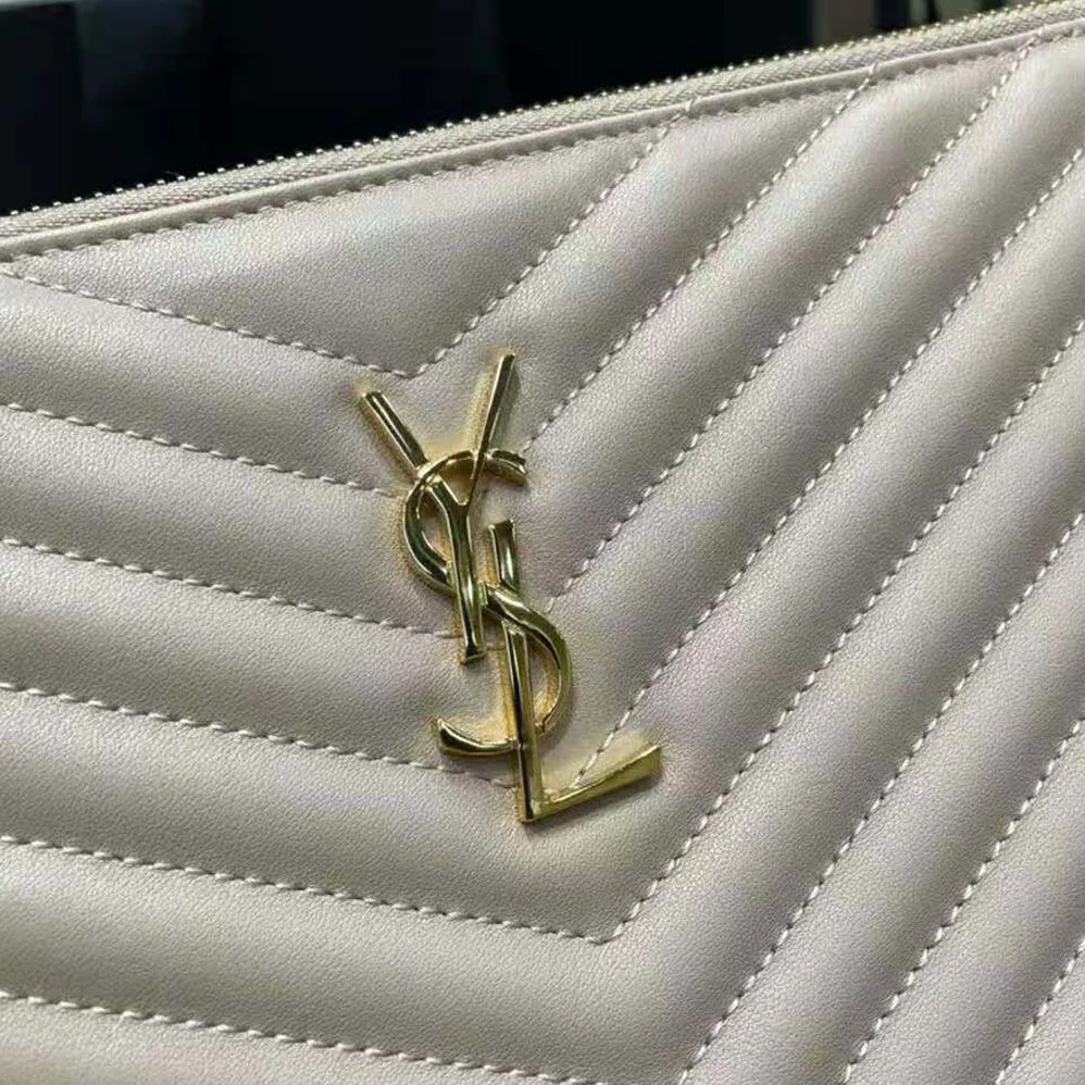 Saint Laurent YSL Monogram Tablet Pouch in Quilted Leather for Women Saint Laurent YSL Monogram Tablet Pouch in Quilted Leather for Women