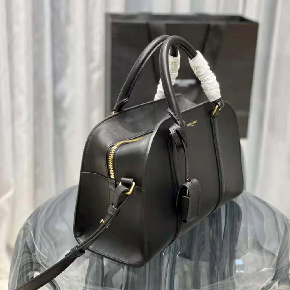 Saint Laurent YSL Lock Baby Duffle in Smooth Leather for Women in Black