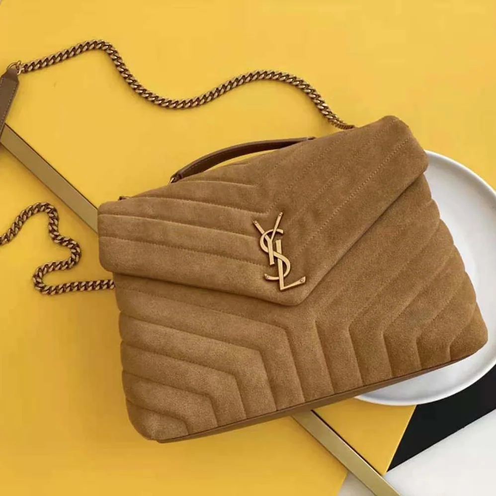 Saint Laurent YSL Loulou Small Bag in Y for Women in Quilted Suede