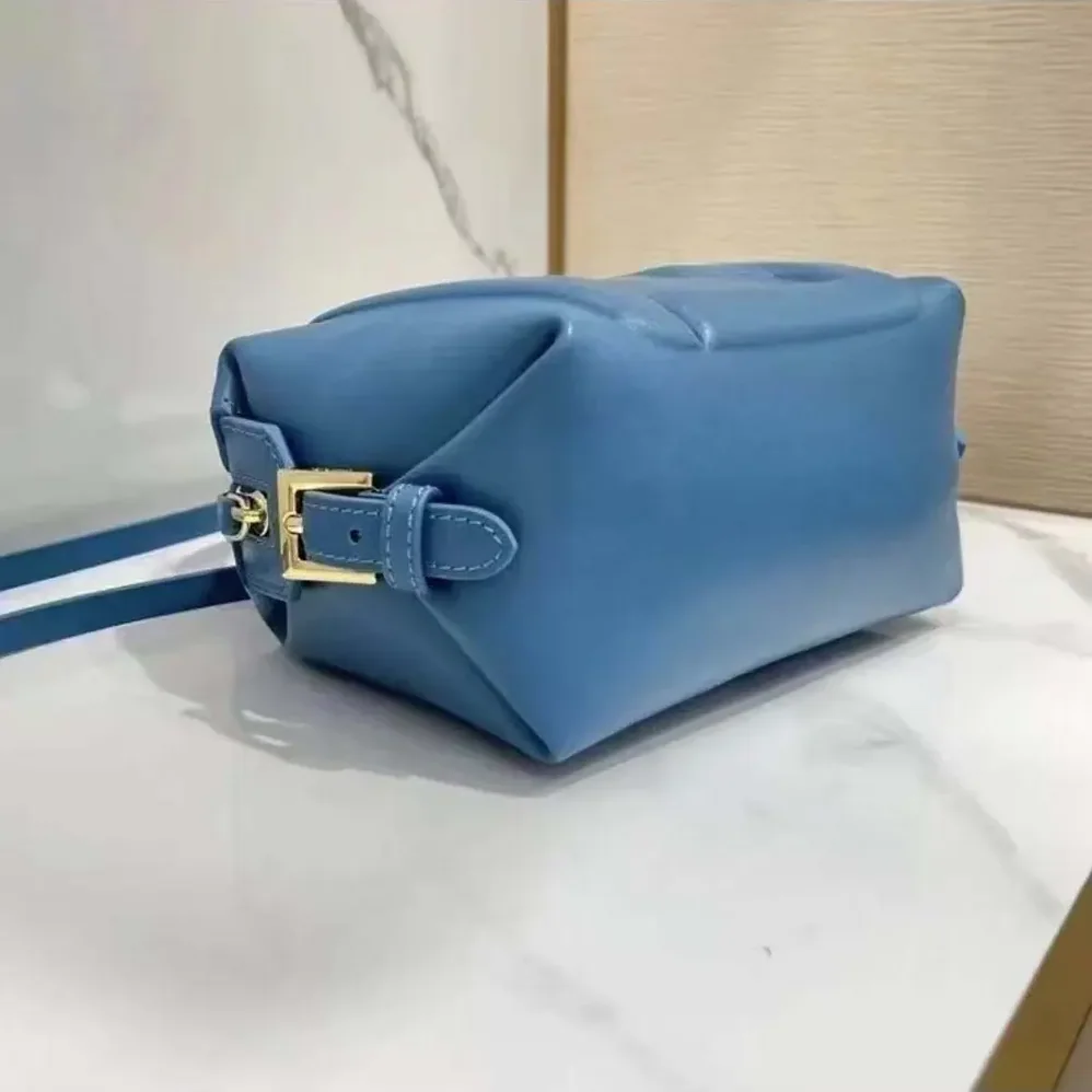 Fendi Nappa FF Mini Cube Bag for Women in Blue