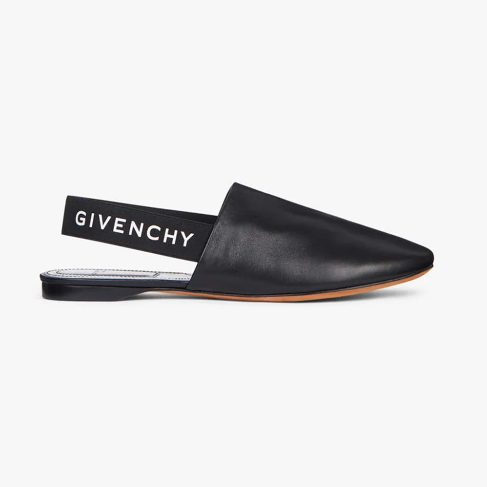 Givenchy Givenchy Sling Back Flat Mules for Women in Black Givenchy Givenchy Sling Back Flat Mules for Women in Black