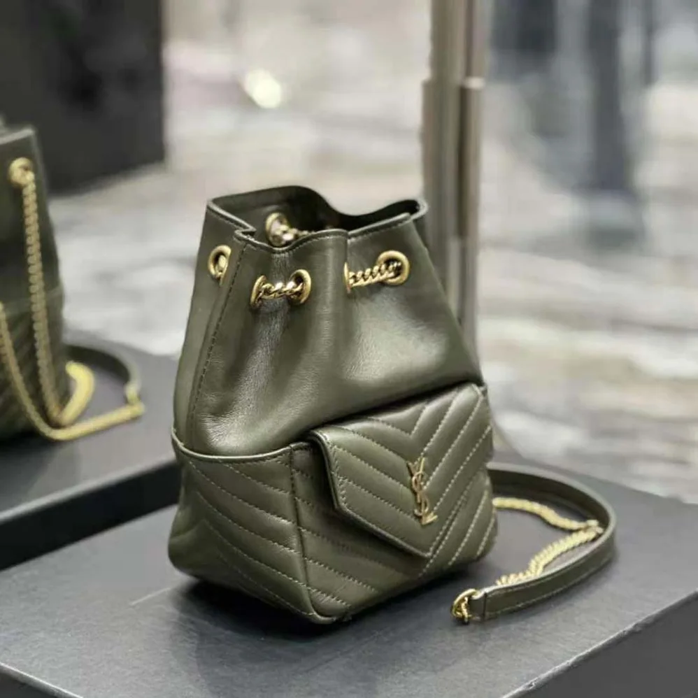 Saint Laurent YSL Joe Backpack in Lambskin for Women in Green Saint Laurent YSL Joe Backpack in Lambskin for Women in Green
