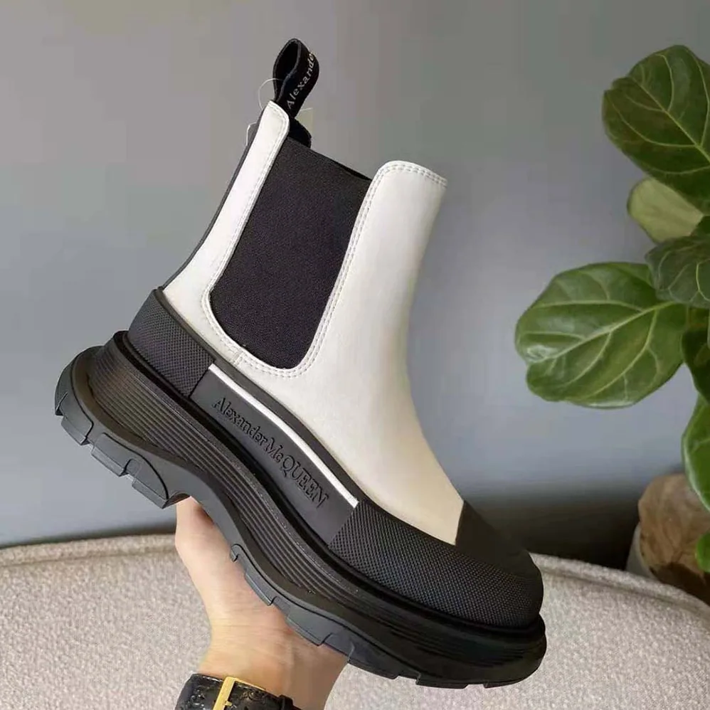 Alexander Mcqueen Tread Slick Boot for Women in Black