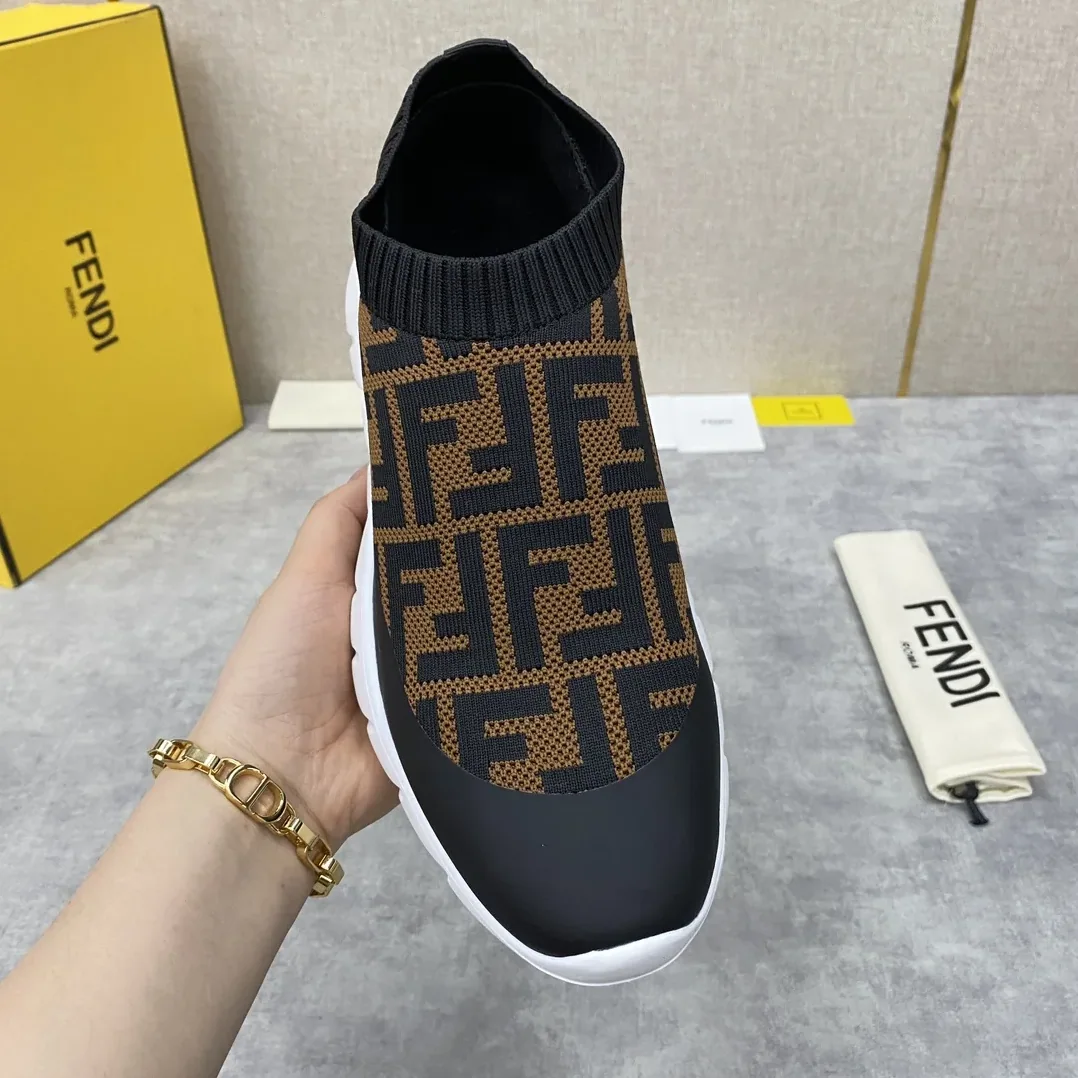 Fendi FD Slip-On Sneakers Brown 7E1254A7MNF17ML