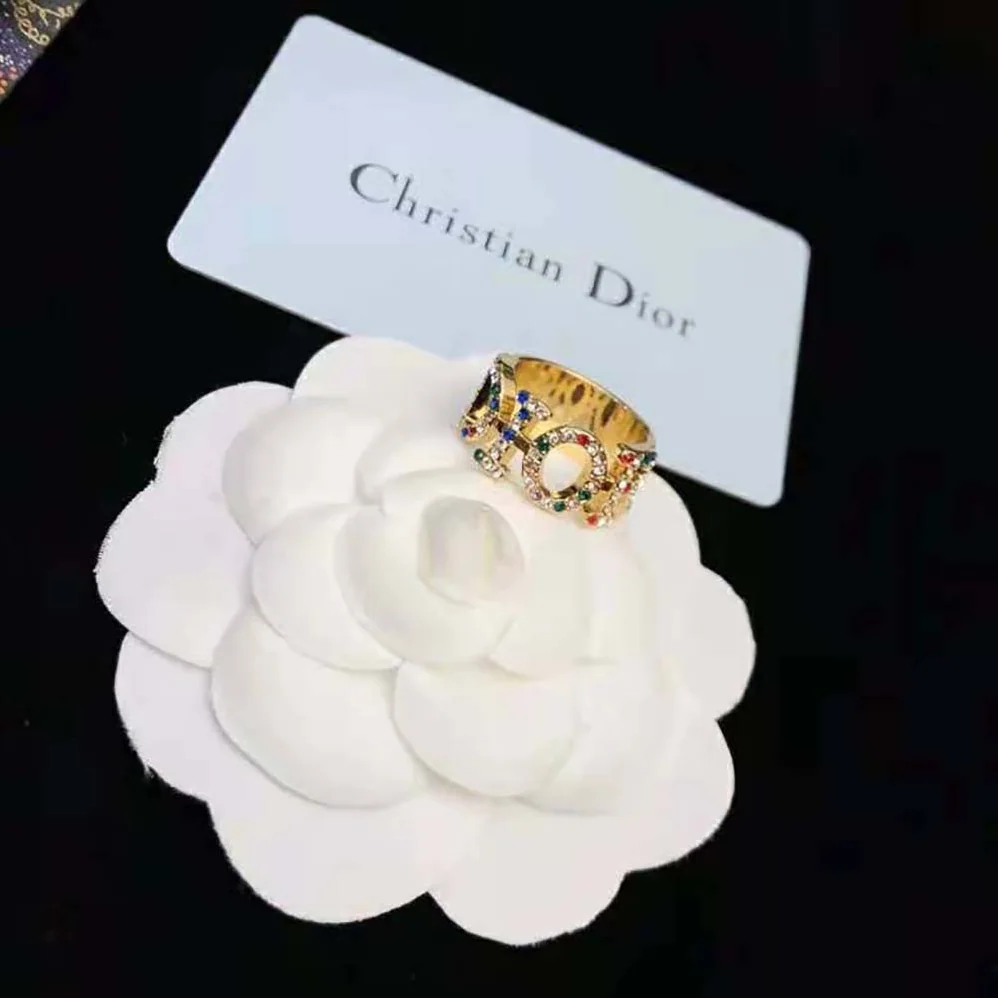 Dior Dio(r)evolution Ring Gold-Finish Metal and Multicolor Crystals for Women Dior Dio(r)evolution Ring Gold-Finish Metal and Multicolor Crystals for Women