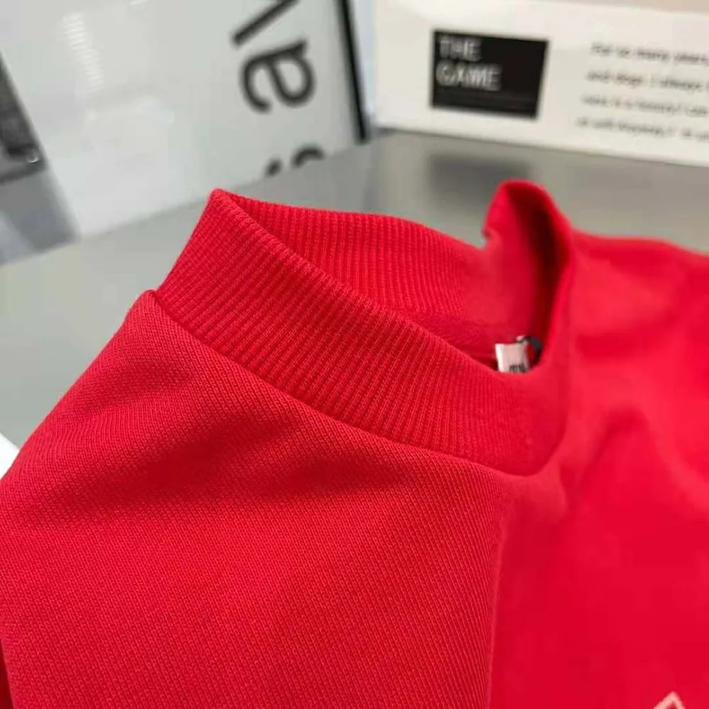 Celine Cropped Celine T-shirt in Cotton Fleece for Women in Red Celine Cropped Celine T-shirt in Cotton Fleece for Women in Red