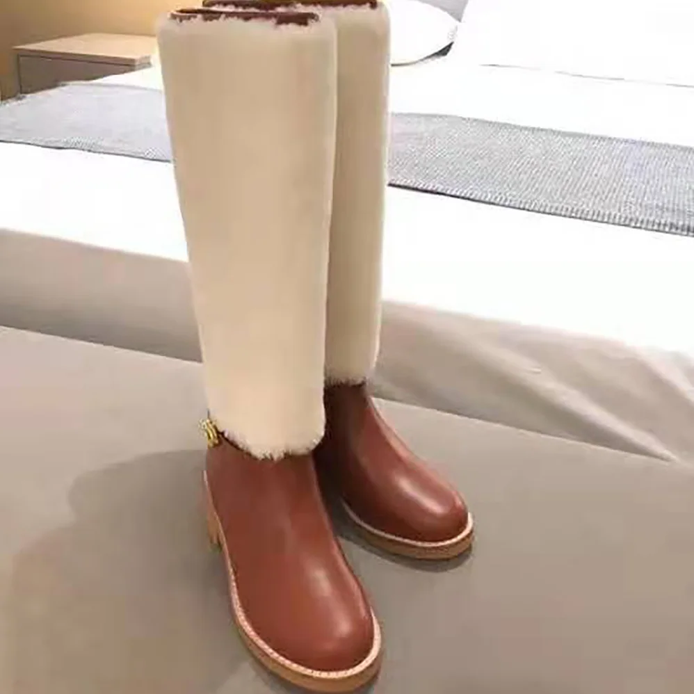Dior D-Furious Boot Dark Tan Calfskin and Shearling for Women Dior D-Furious Boot Dark Tan Calfskin and Shearling for Women