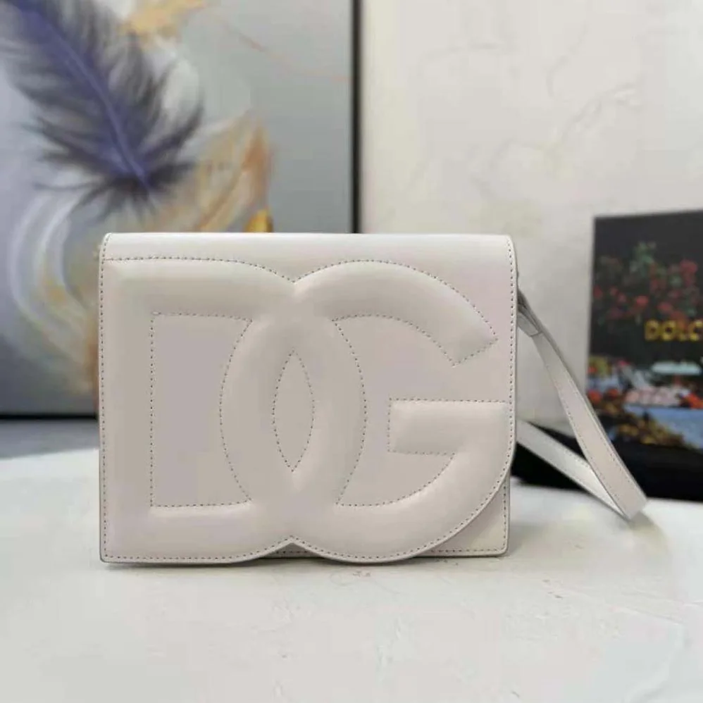 Dolce Gabbana D&G Calfskin DG Logo Bag Crossbody Bag for Women in White