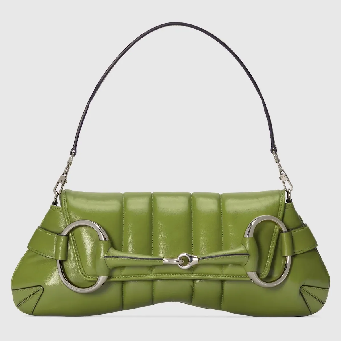 Gucci Horsebit Chain Medium Shoulder Bag Green 15 Inches/