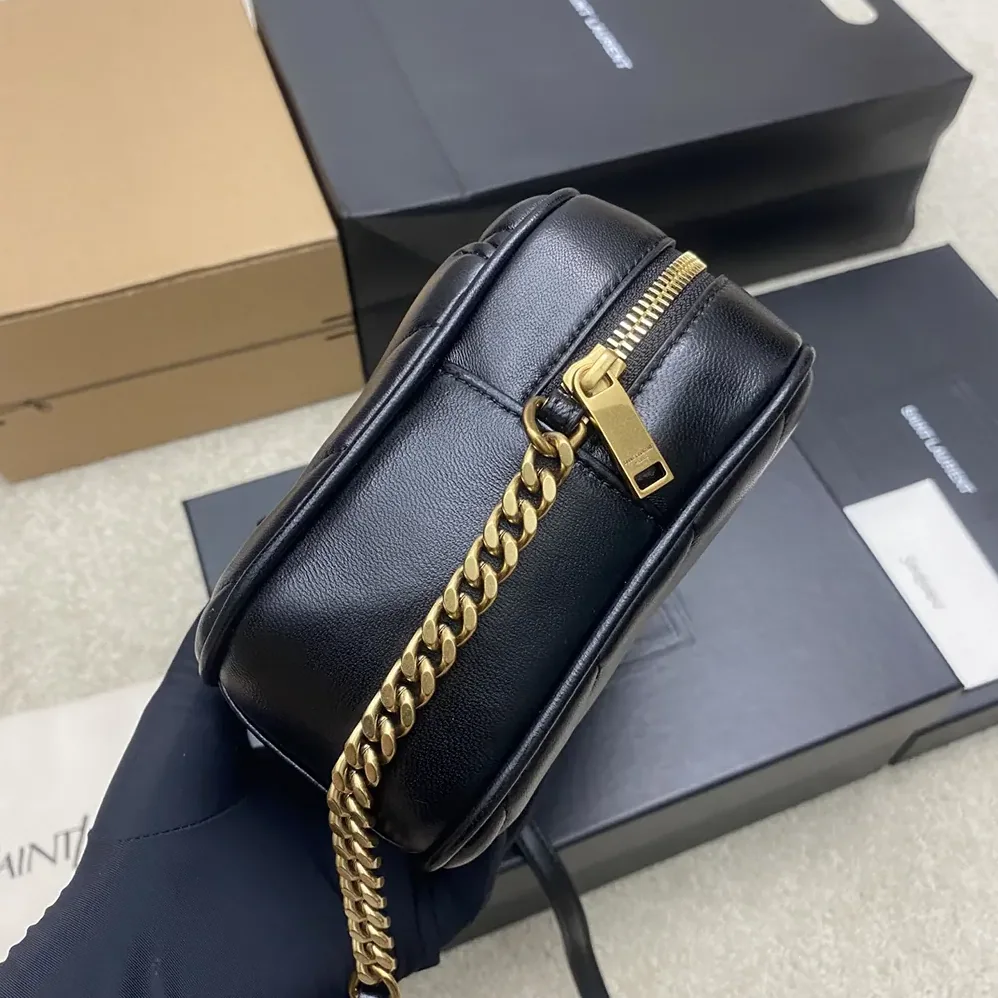 Saint Laurent YSL Loulou Camera Bag In Matelassé Lambskin for Women in Black Saint Laurent YSL Loulou Camera Bag In Matelassé Lambskin for Women in Black