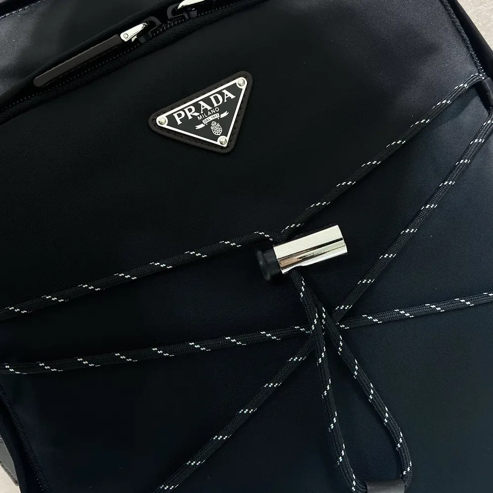 Prada Speedrock Re-Nylon And Leather Backpack for Unisex in Black