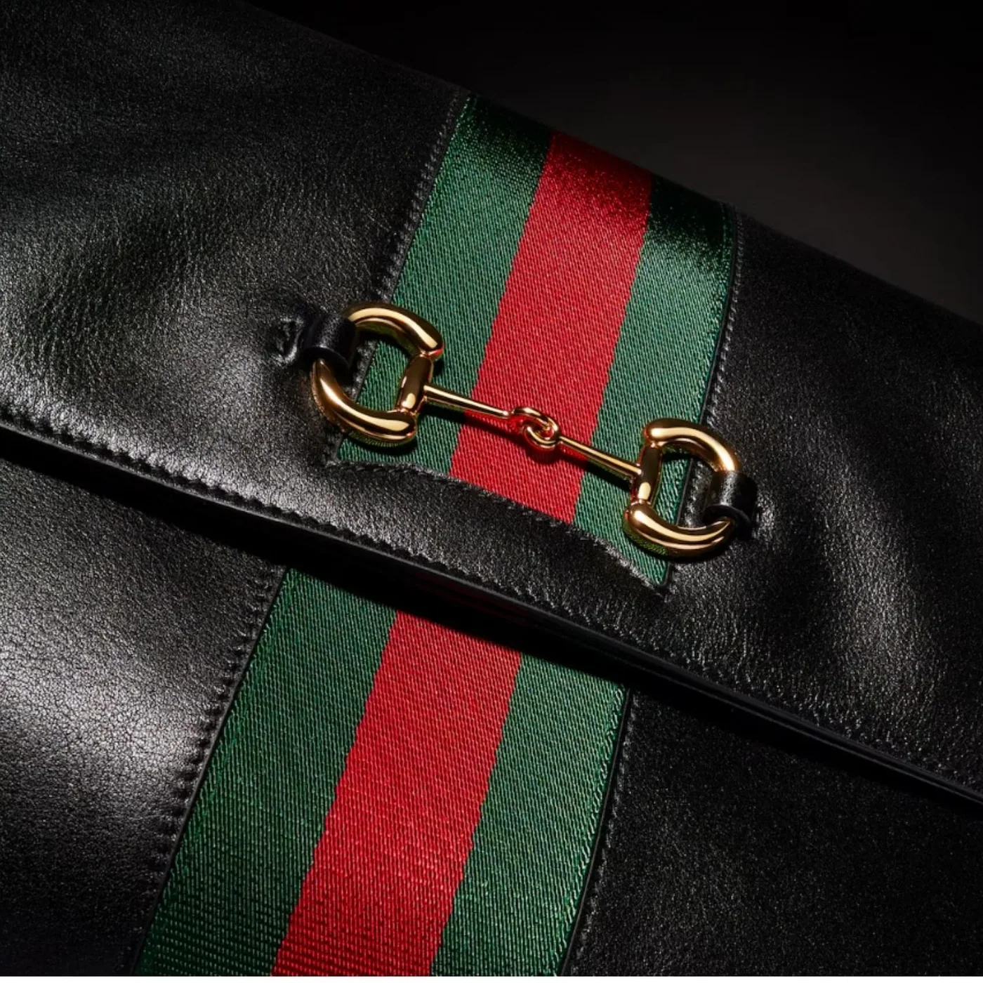 Gucci Paparazzo Medium Top Handle Bag in Black/ Grey Gold Hardware
