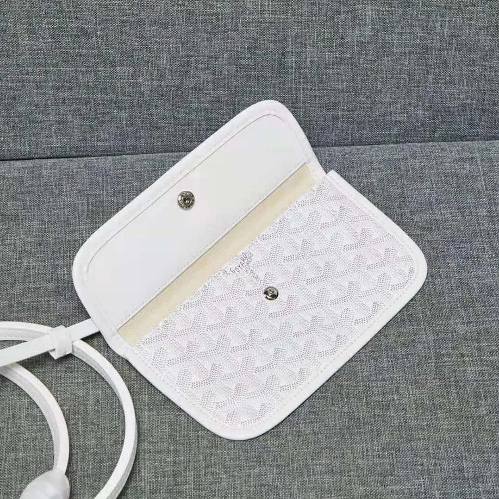 Goyard Sac Artois MM in Goyardine Canvas & Chevroches Calfskin for Women in White Goyard Sac Artois MM in Goyardine Canvas & Chevroches Calfskin for Women in White