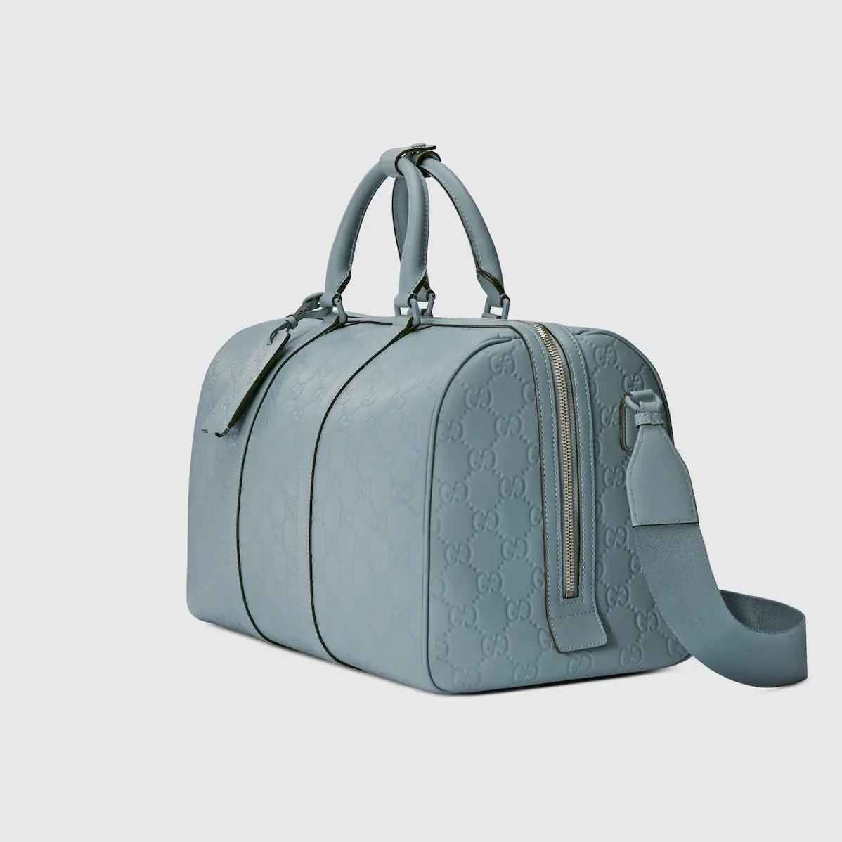 Gucci Rubber-Effect Medium Duffle Bag Light Blue / Gucci Rubber-Effect Medium Duffle Bag Light Blue /