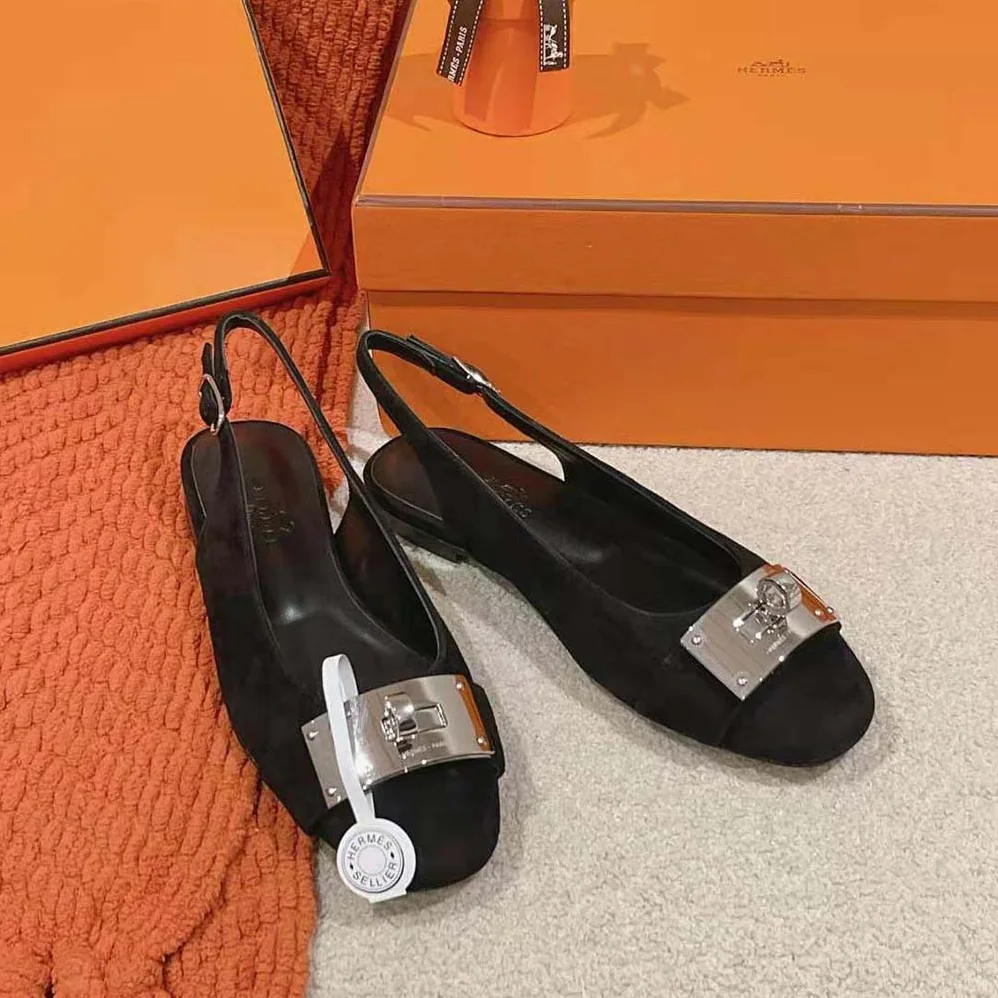 Hermes Innocente Slingback in Goatskin-Black H241157Z for Women Hermes Innocente Slingback in Goatskin-Black H241157Z for Women