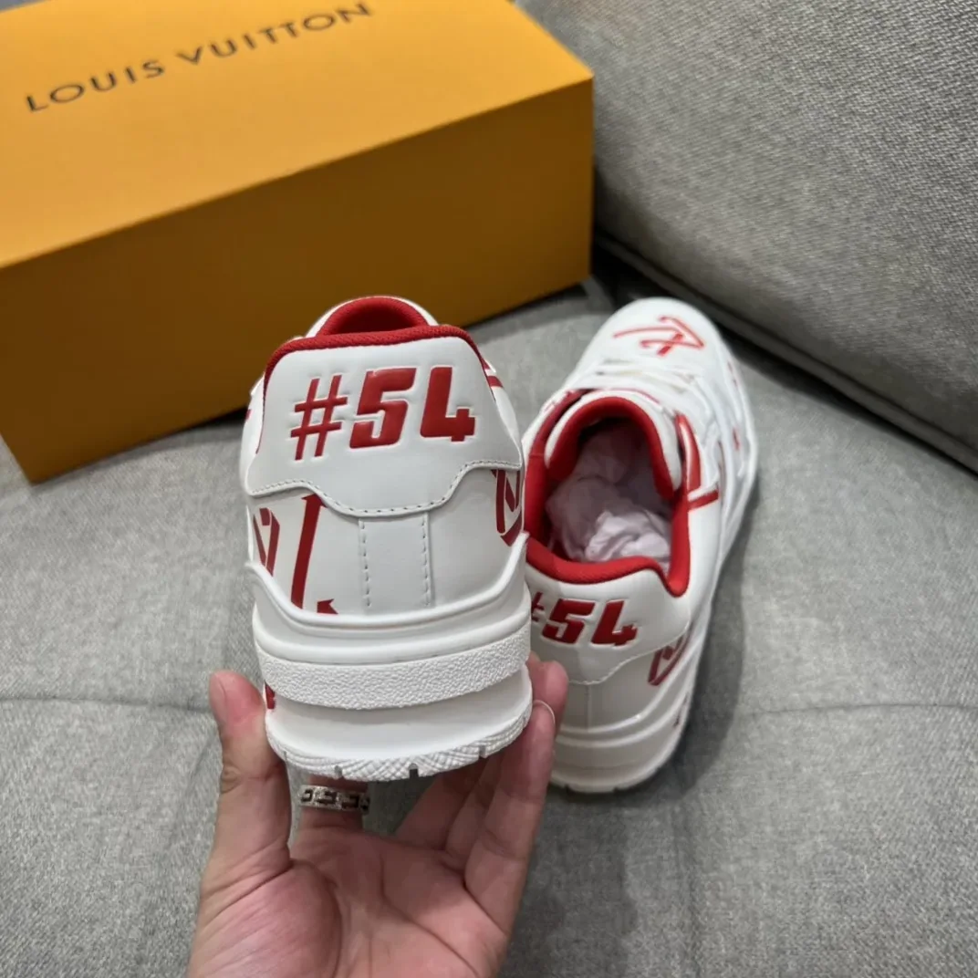 Louis Vuitton LV Trainer Sneaker Red LV 1AAGYR Louis Vuitton LV Trainer Sneaker Red LV 1AAGYR