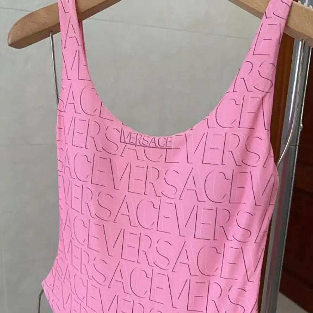 Versace Allover One-piece Swimsuit for Women in Pink Versace Allover One-piece Swimsuit for Women in Pink