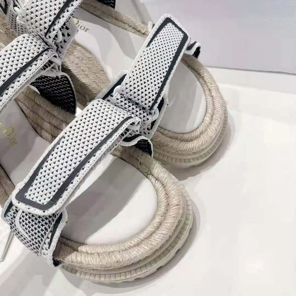 Dior Dioract Sandal White and Black Technical Mesh and Rubber for Women