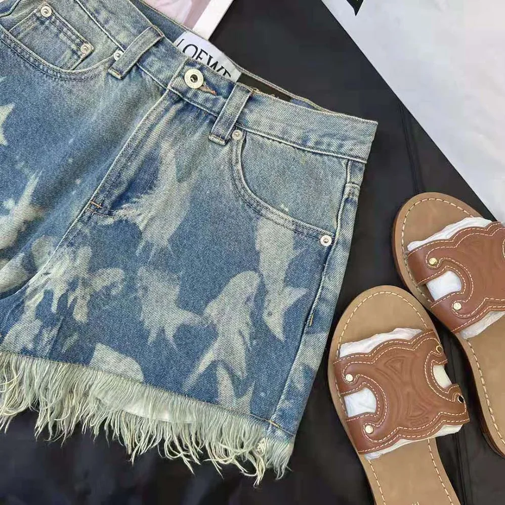 Loewe Fish Shorts in Denim for Women Loewe Fish Shorts in Denim for Women
