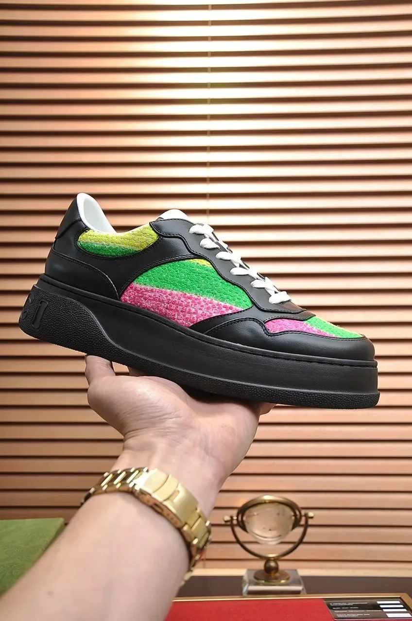 Gucci Sneaker With Multicolored Stripes Black for Men Gucci Sneaker With Multicolored Stripes Black for Men