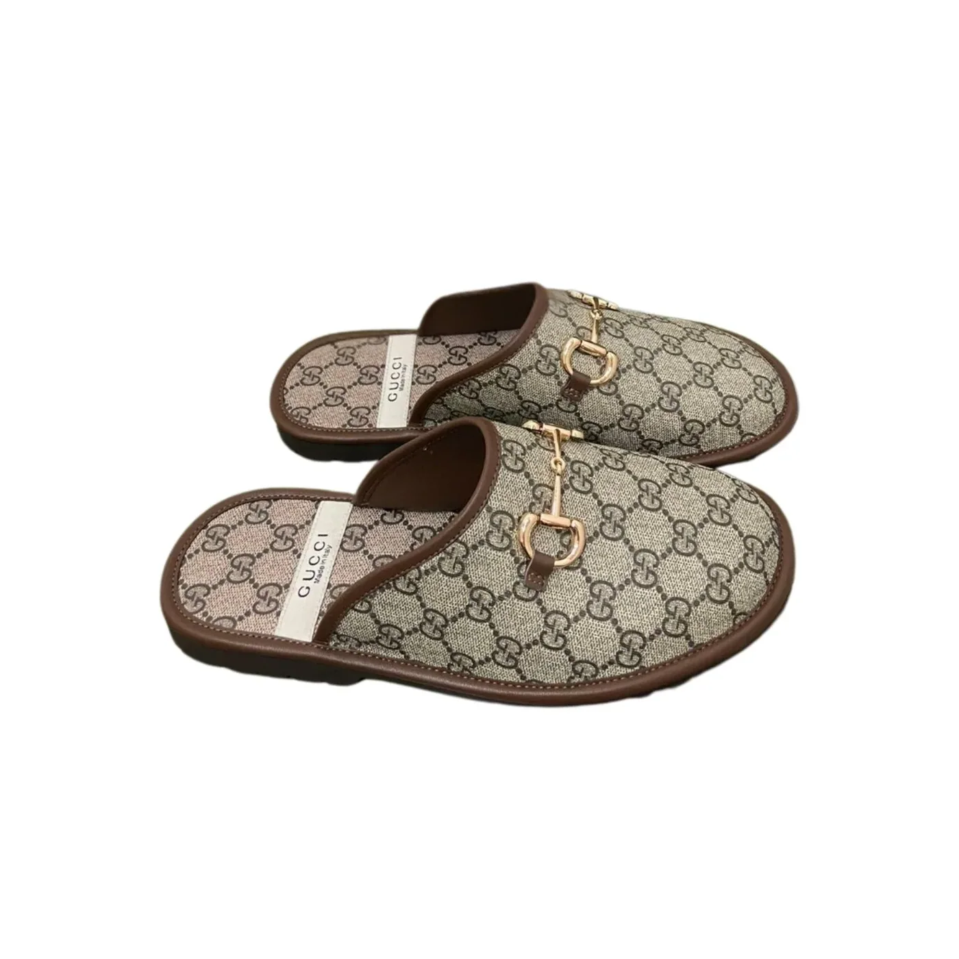 Gucci GG Slipper With Horsebit Gray GG Shoes for Men