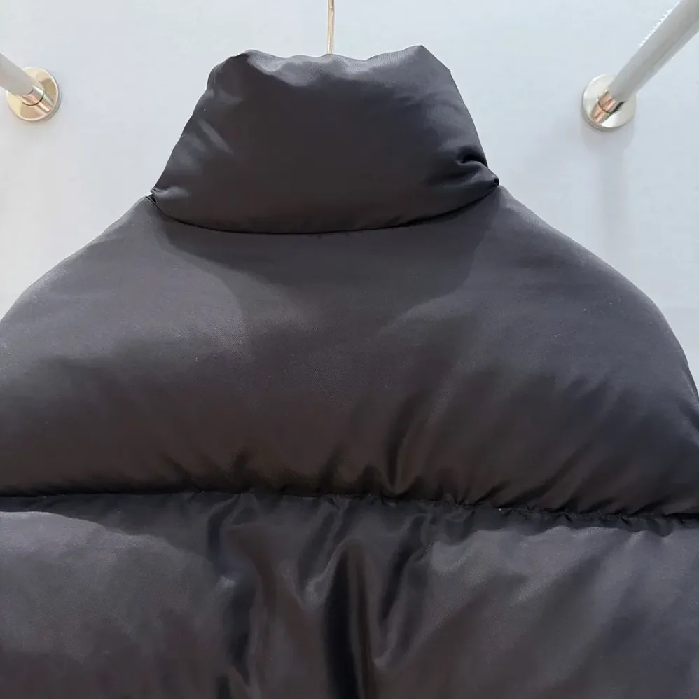 Prada Cropped Re-Nylon Down Jacket for Women in Black